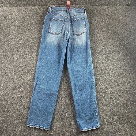 Universal Thread Womens Distressed Blue High Rise 90s Straight Jeans Size 4R - Picture 2 of 11